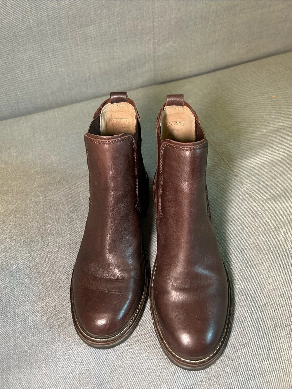 Earth Brown Leather Chelsea Ankle Boots